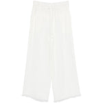 Pantaloni con orlo sfilinacciato in bianco Antonelli - donna 