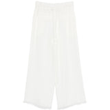Pantaloni con orlo sfilinacciato in bianco Antonelli - donna 
