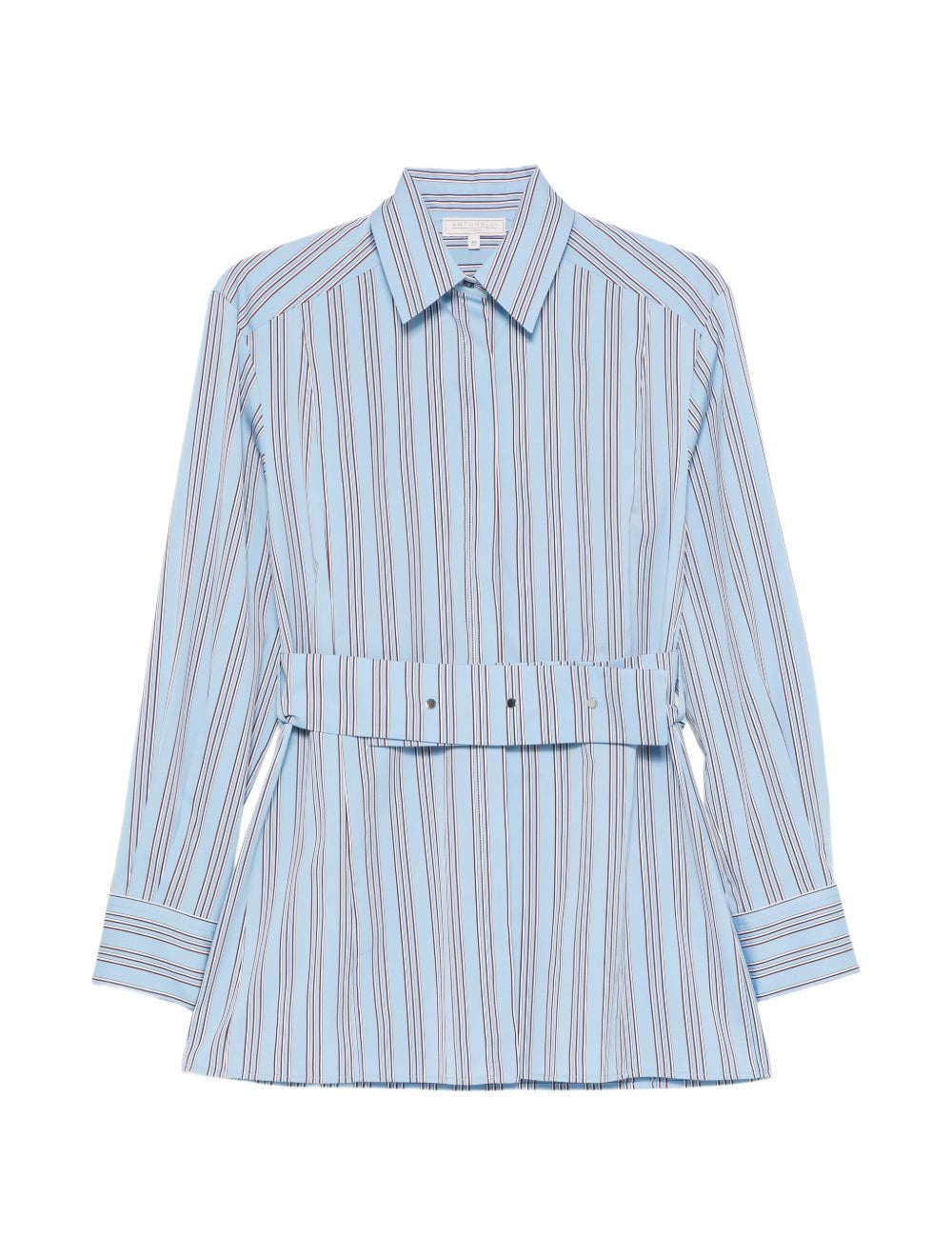 Camicia a righe con cintura in azzurro Antonelli - donna 