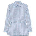 Camicia a righe con cintura in azzurro Antonelli - donna 