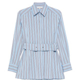 Camicia a righe con cintura in azzurro Antonelli - donna 
