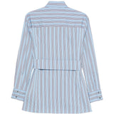 Camicia a righe con cintura in azzurro Antonelli - donna 