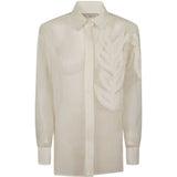 Camicia Alessandra con applicazione di foglia in bianco Antonelli - donna 