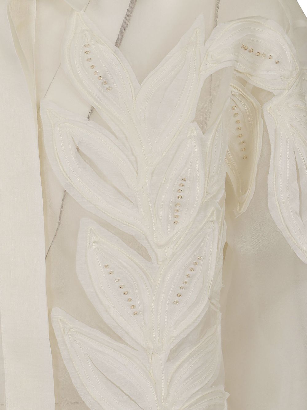 Camicia Alessandra con applicazione di foglia in bianco Antonelli - donna 