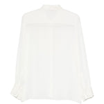 Camicia a maniche lunghe con balza a pieghe in bianco Antonelli - donna 
