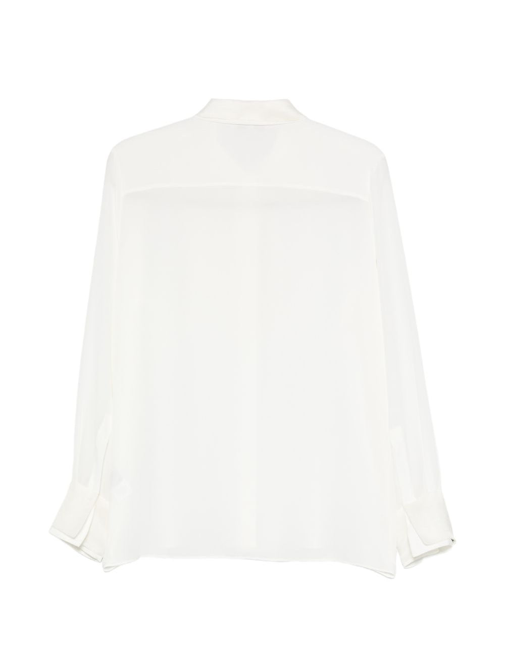 Camicia a maniche lunghe con balza a pieghe in bianco Antonelli - donna 