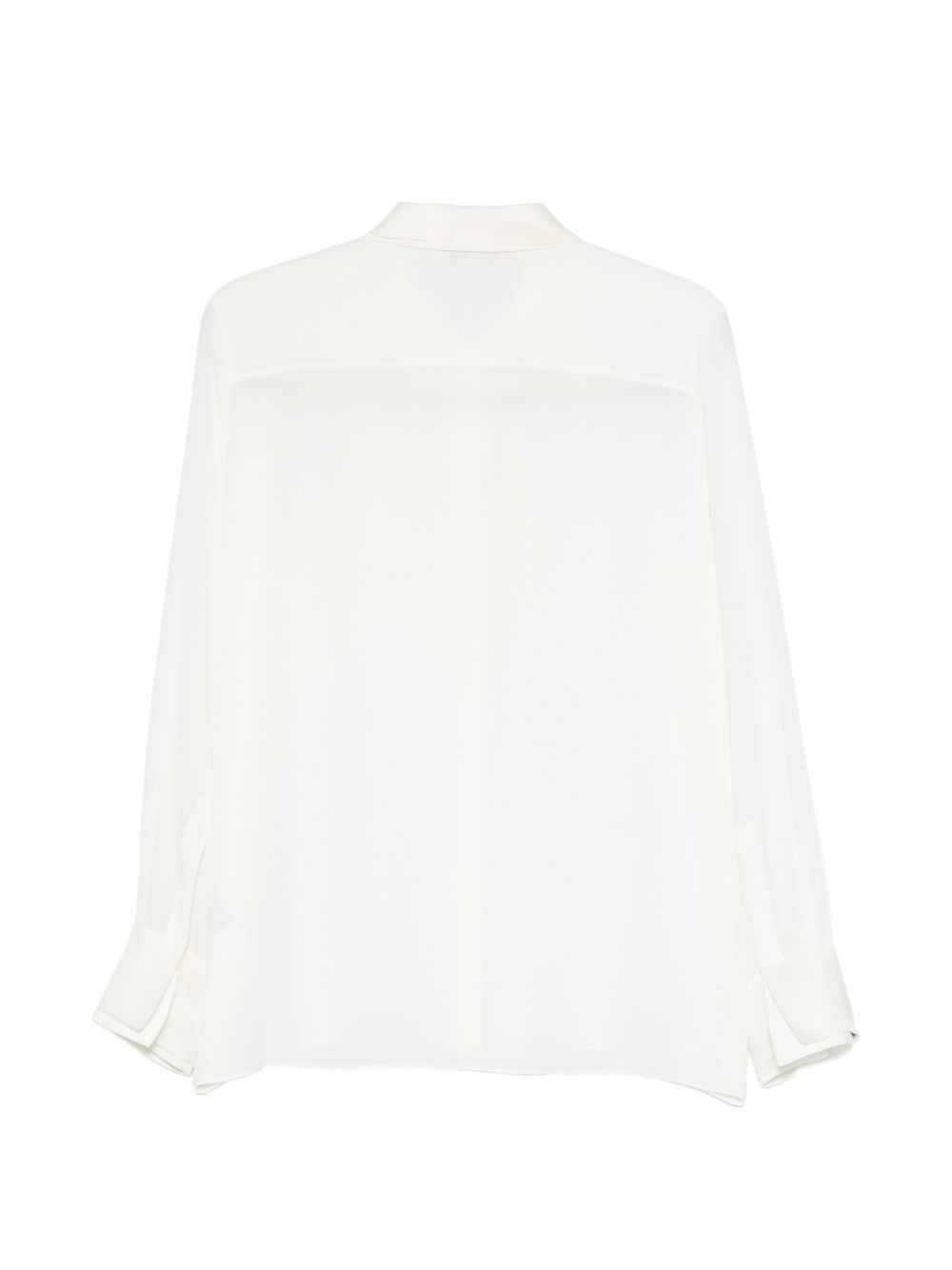 Camicia a maniche lunghe con balza a pieghe in bianco Antonelli - donna 