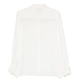 Camicia a maniche lunghe con balza a pieghe in bianco Antonelli - donna 