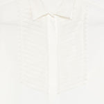 Camicia a maniche lunghe con balza a pieghe in bianco Antonelli - donna 