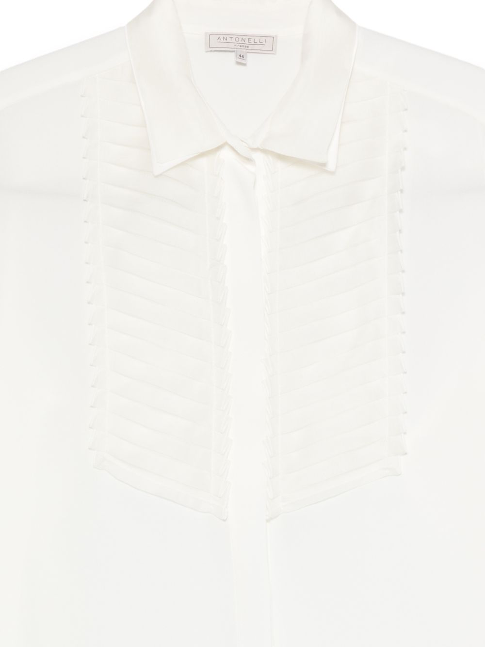 Camicia a maniche lunghe con balza a pieghe in bianco Antonelli - donna 