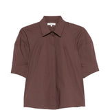 Camicia con collo a punta in marrone Antonelli - donna 