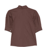 Camicia con collo a punta in marrone Antonelli - donna 