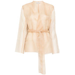 Giacca con scollo a v e cintura in beige Antonelli - donna 