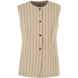 Gilet a righe gabriel in beige 