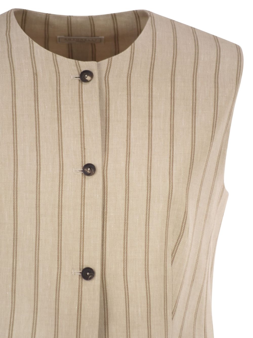Gilet a righe gabriel in beige 