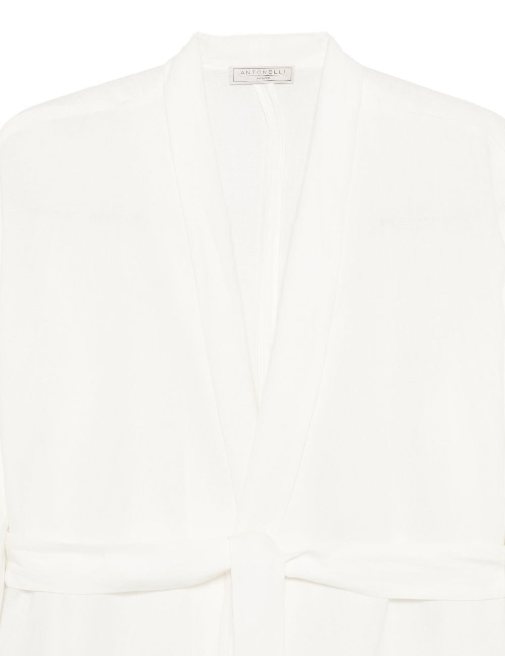 Giacca con cintura e frange in bianco Antonelli - donna 