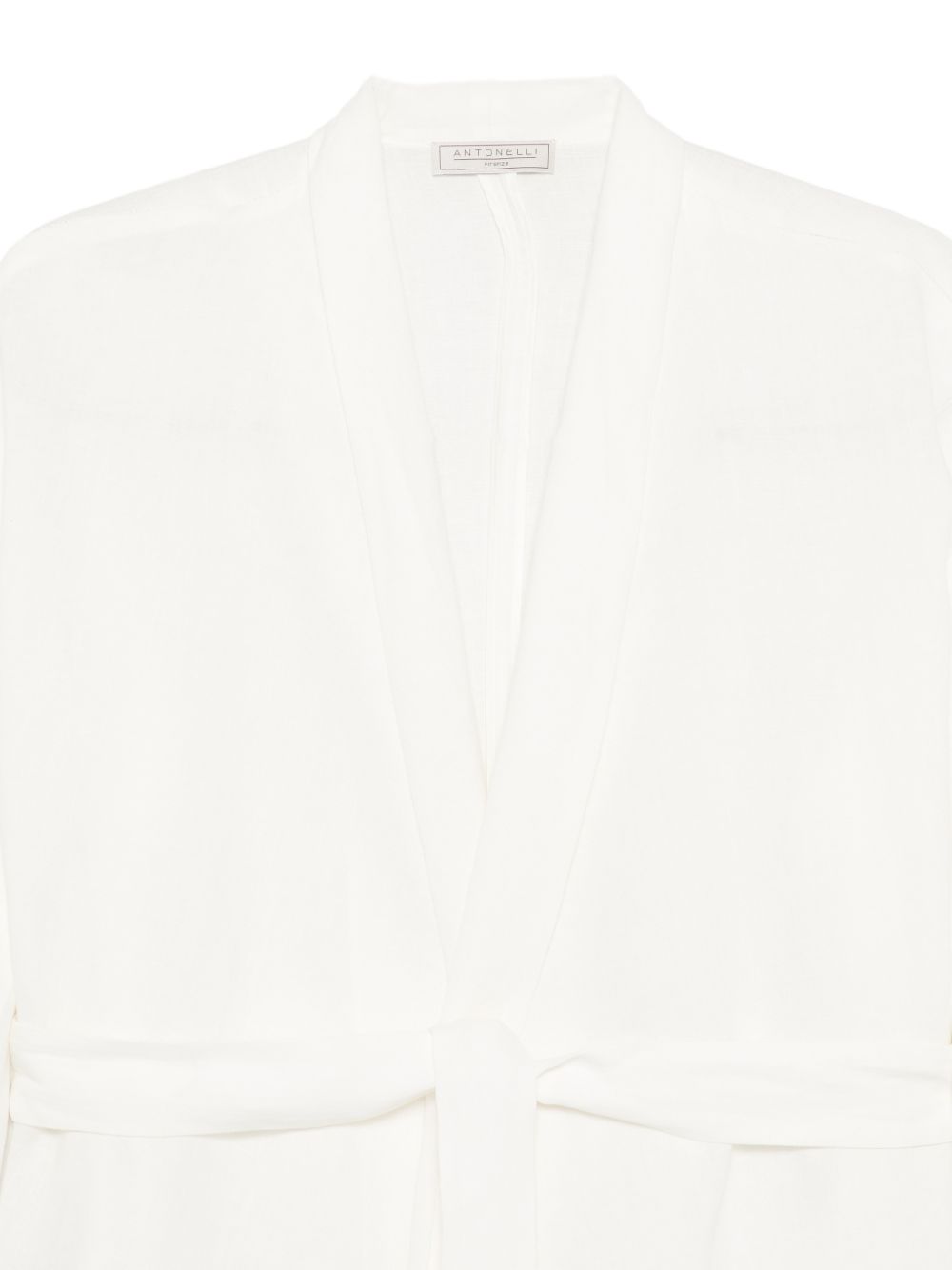 Giacca con cintura e frange in bianco Antonelli - donna 