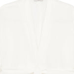 Giacca con cintura e frange in bianco Antonelli - donna 