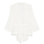 Giacca con cintura e frange in bianco Antonelli - donna 