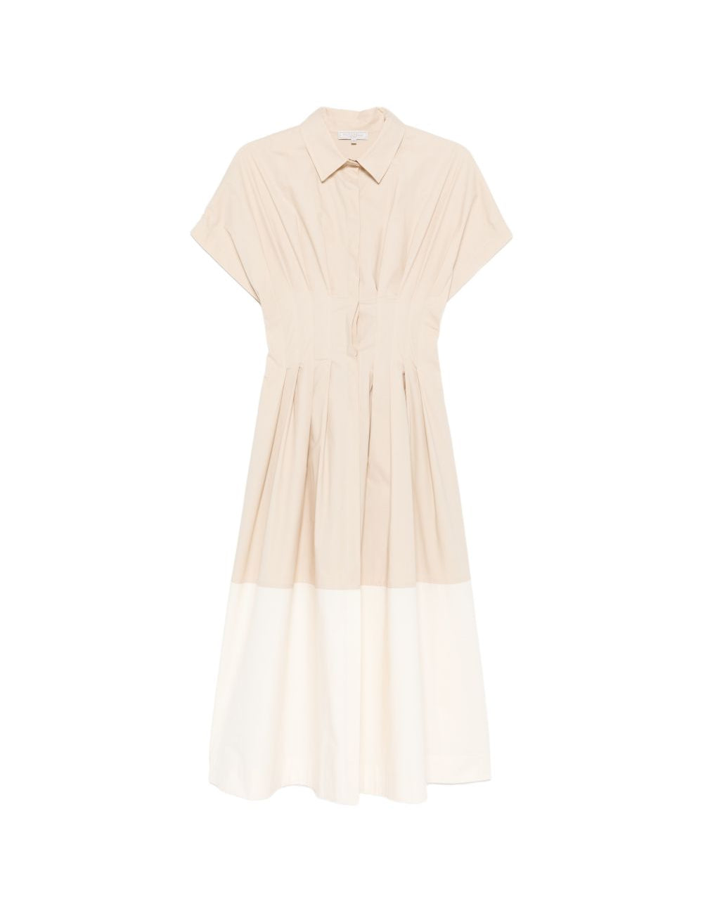Abito midi a pieghe con blocchi di colore in beige Antonelli - donna 