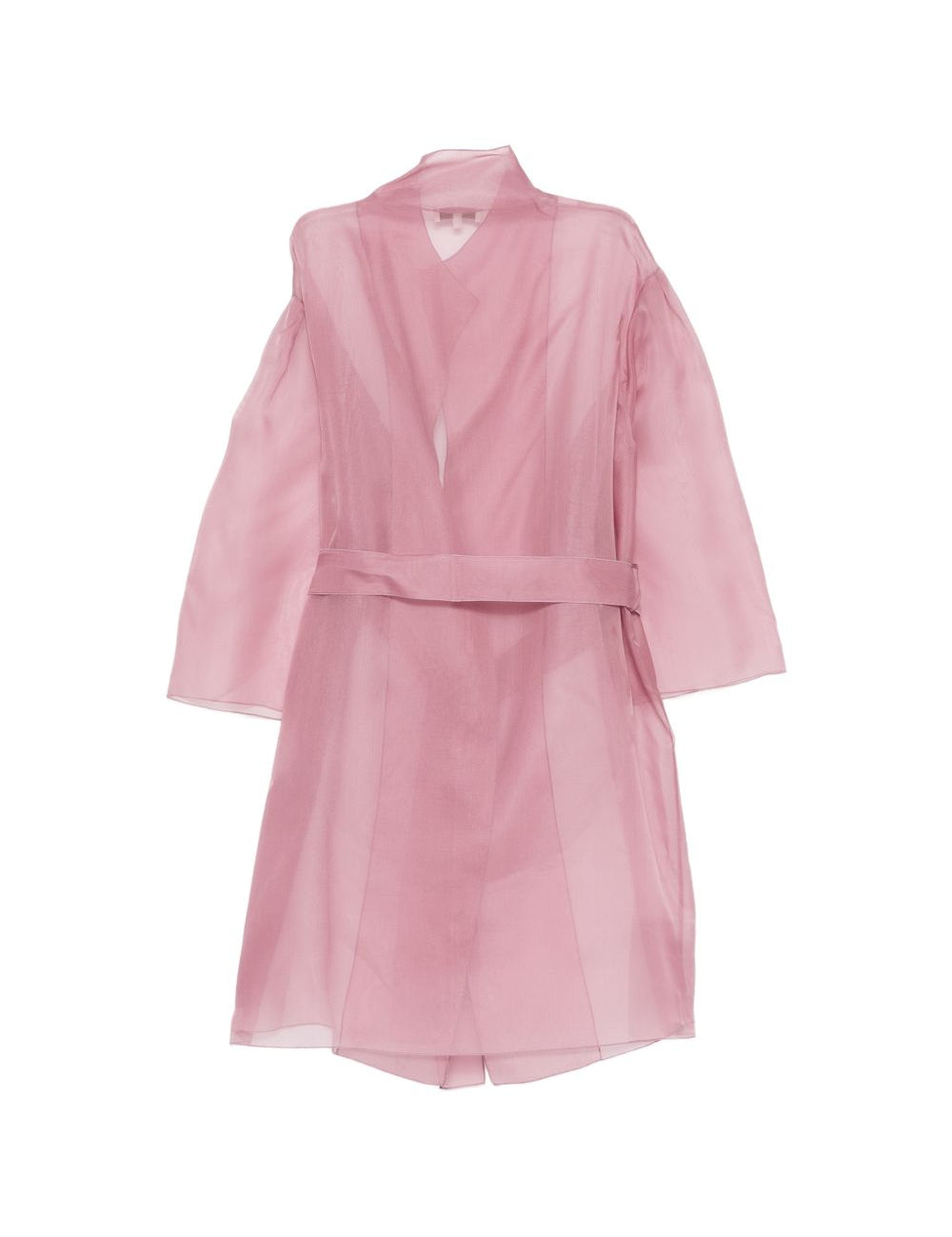 Abito semi-trasparente con cintura in rosa Antonelli - donna 