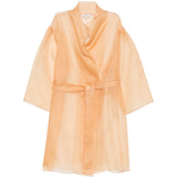 Abito semi-trasparente con cintura in arancione Antonelli - donna 