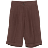 Shorts con bottoni in marrone Antonelli - donna 