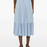 Gonna midi a righe Ibiza in azzurro Antonelli - donna 