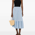 Gonna midi a righe Ibiza in azzurro Antonelli - donna 