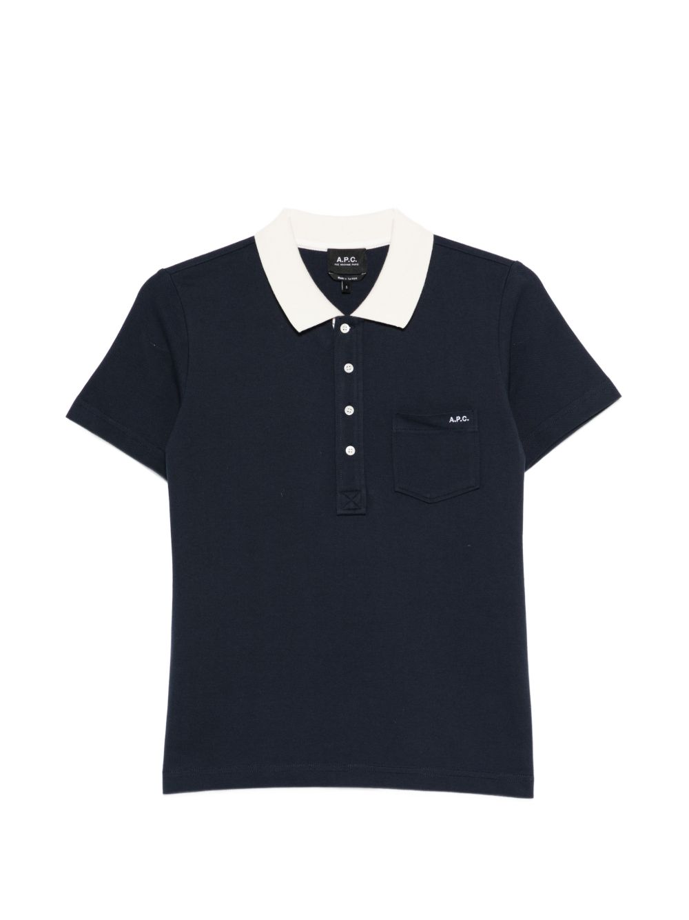 Polo con collo e taschino in blu A.P.C. - donna 