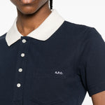 Polo con collo e taschino in blu A.P.C. - donna 