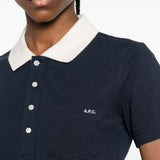 Polo con collo e taschino in blu A.P.C. - donna 