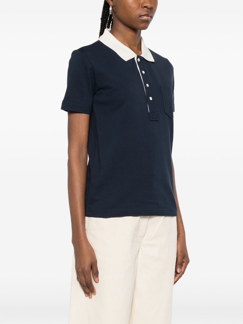 Polo con collo e taschino in blu A.P.C. - donna 