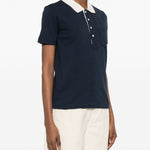 Polo con collo e taschino in blu A.P.C. - donna 