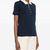 Polo con collo e taschino in blu A.P.C. - donna 