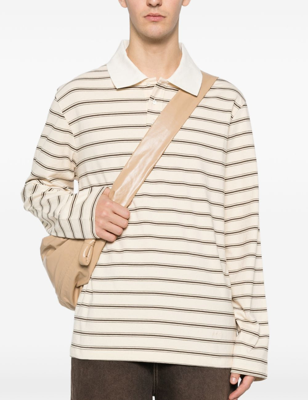 Polo a maniche lunghe a righe in beige A.P.C. - uomo 