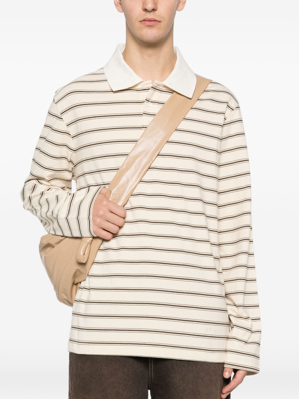 Polo a maniche lunghe a righe in beige A.P.C. - uomo 
