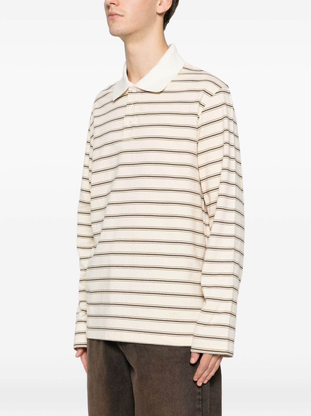 Polo a maniche lunghe a righe in beige A.P.C. - uomo 