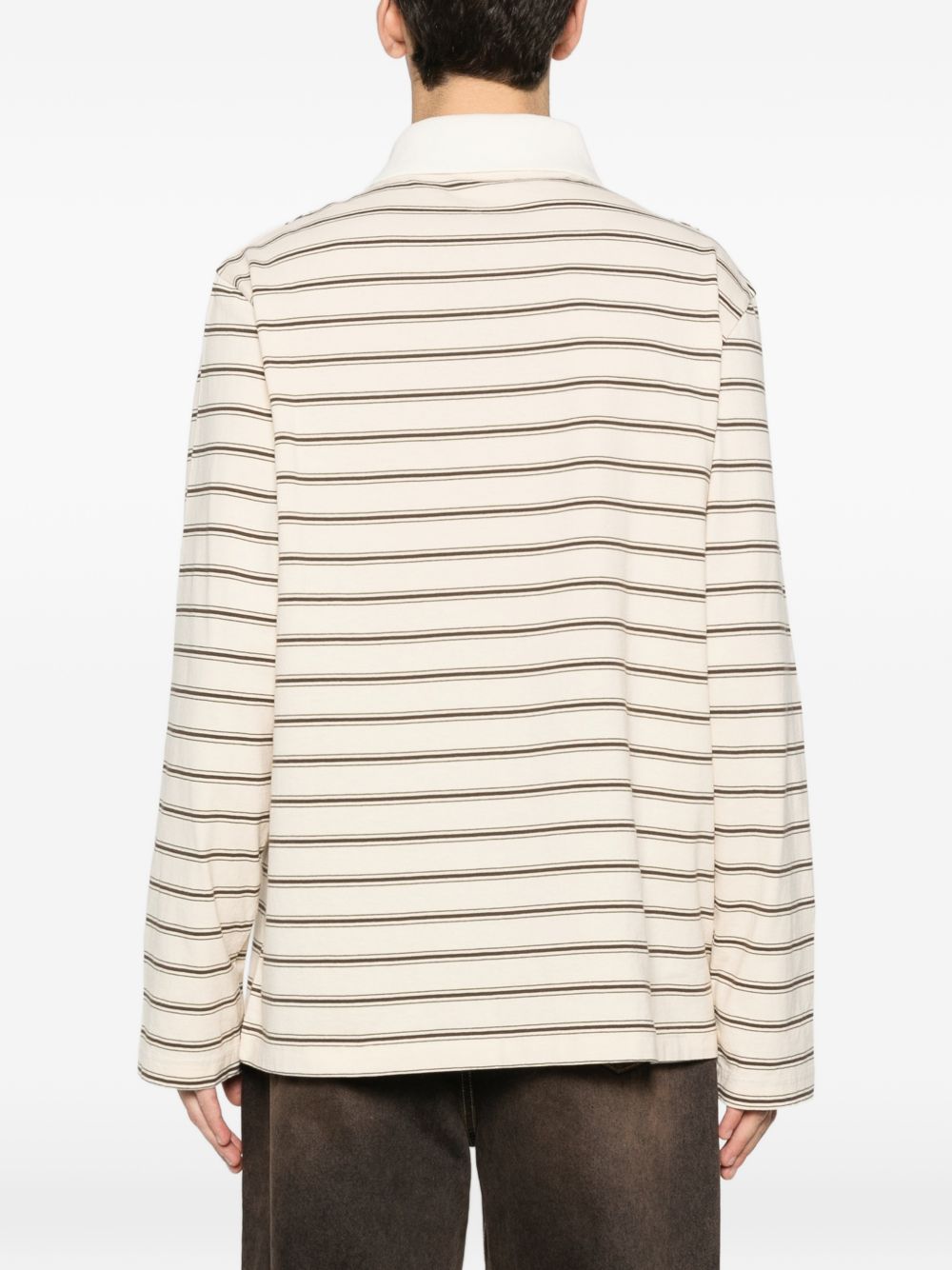 Polo a maniche lunghe a righe in beige A.P.C. - uomo 