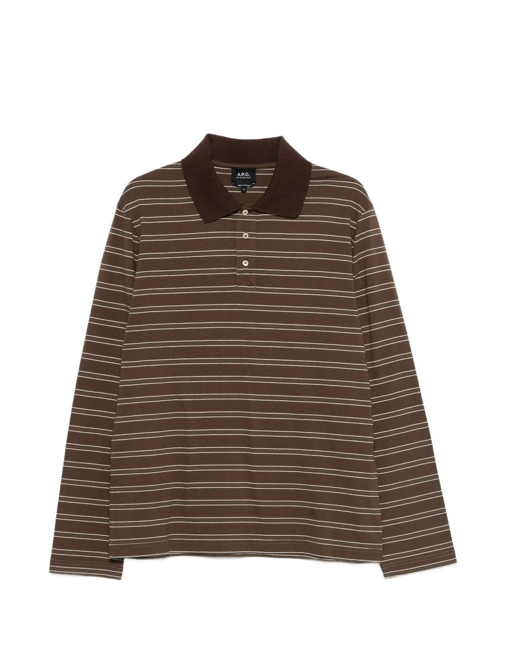 Polo con motivo a righe in marrone A.P.C. - uomo 