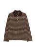 A.P.C. Brown Striped Polo Shirt - Men's