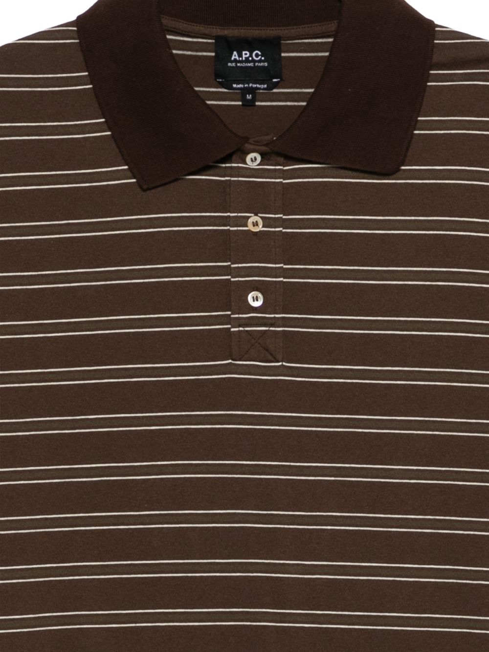 Polo con motivo a righe in marrone A.P.C. - uomo 