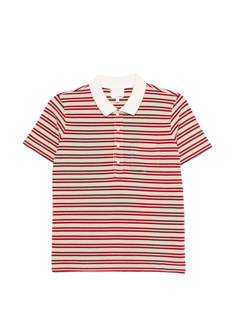 Polo con colletto a righe in beige e rosso A.P.C. - donna 