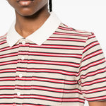 Polo con colletto a righe in beige e rosso A.P.C. - donna 