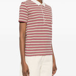 Polo con colletto a righe in beige e rosso A.P.C. - donna 