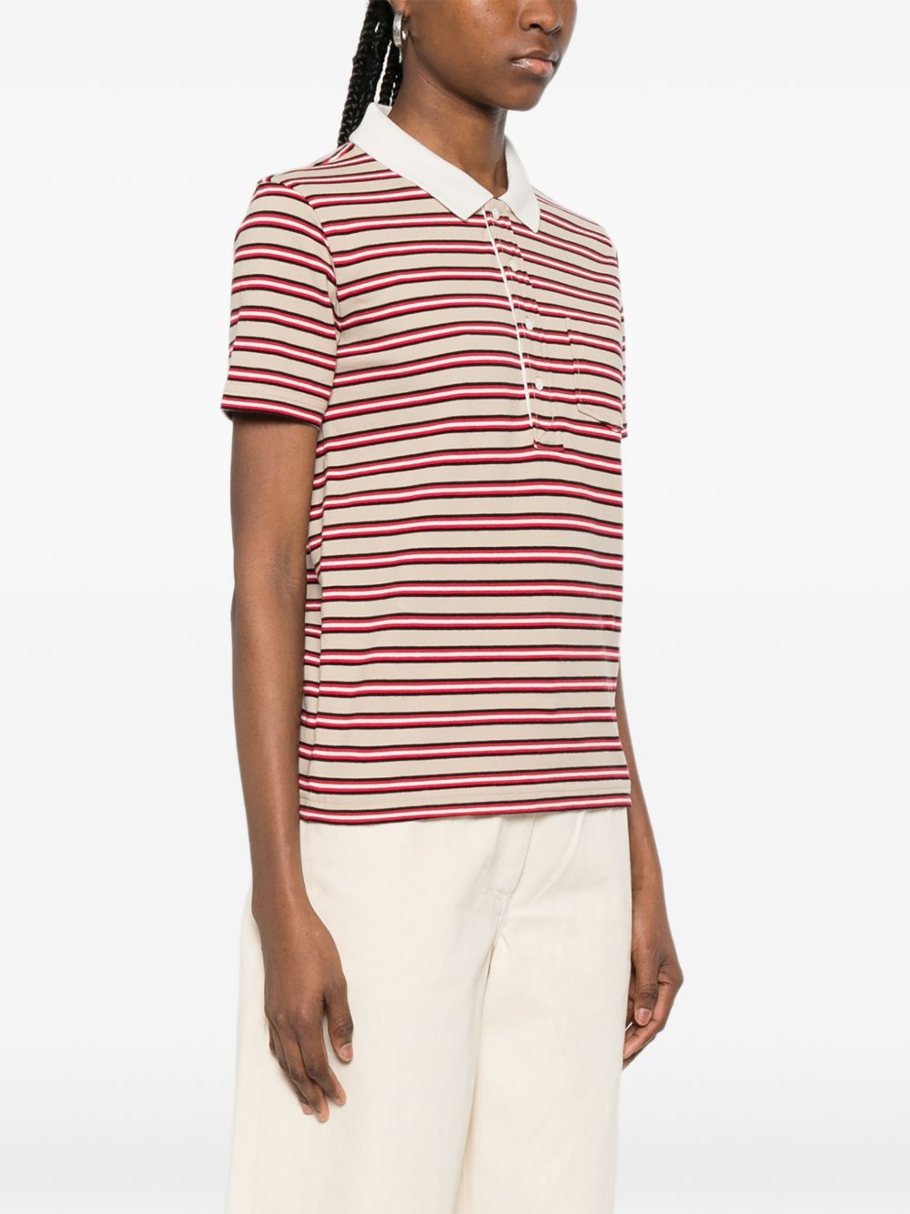 Polo con colletto a righe in beige e rosso A.P.C. - donna 