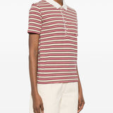 Polo con colletto a righe in beige e rosso A.P.C. - donna 