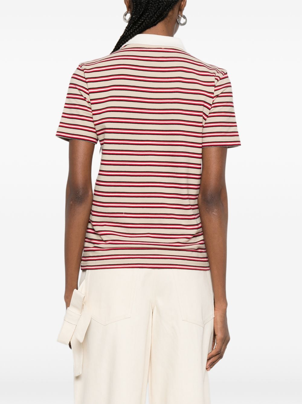 Polo con colletto a righe in beige e rosso A.P.C. - donna 