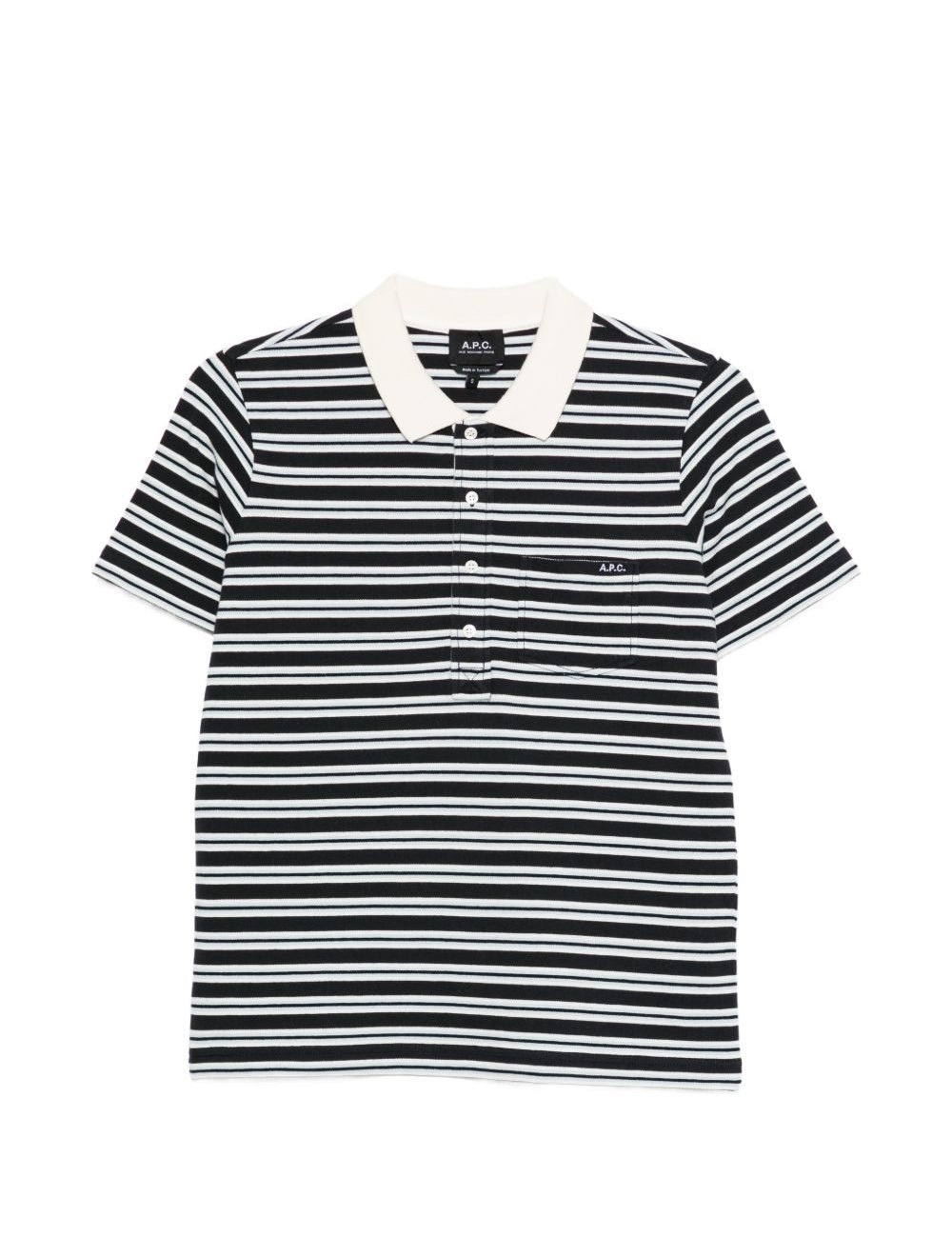 Polo con colletto a righe in beige e blu A.P.C. - donna 