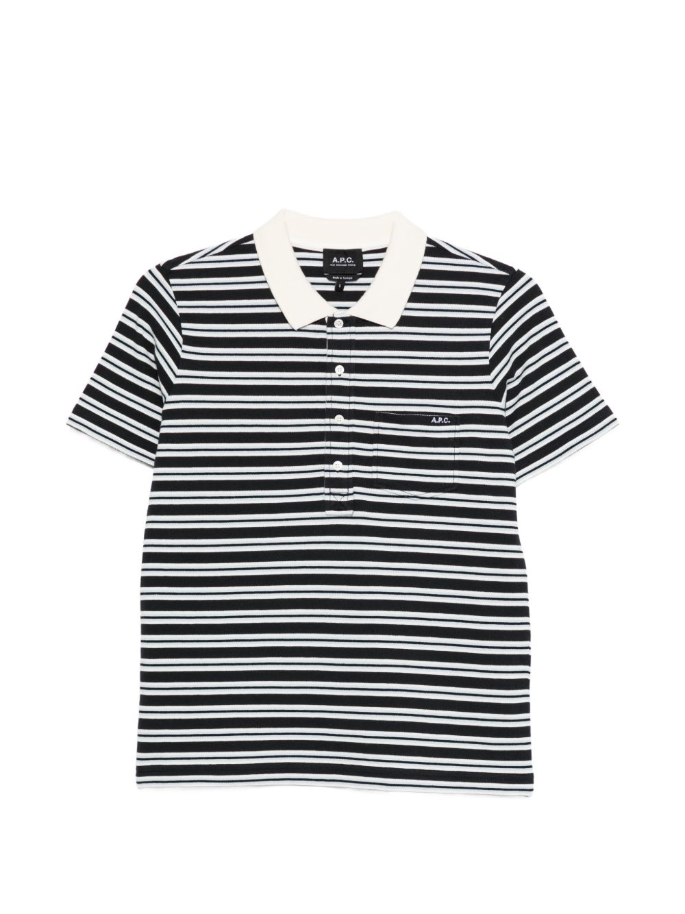 Polo con colletto a righe in beige e blu A.P.C. - donna 
